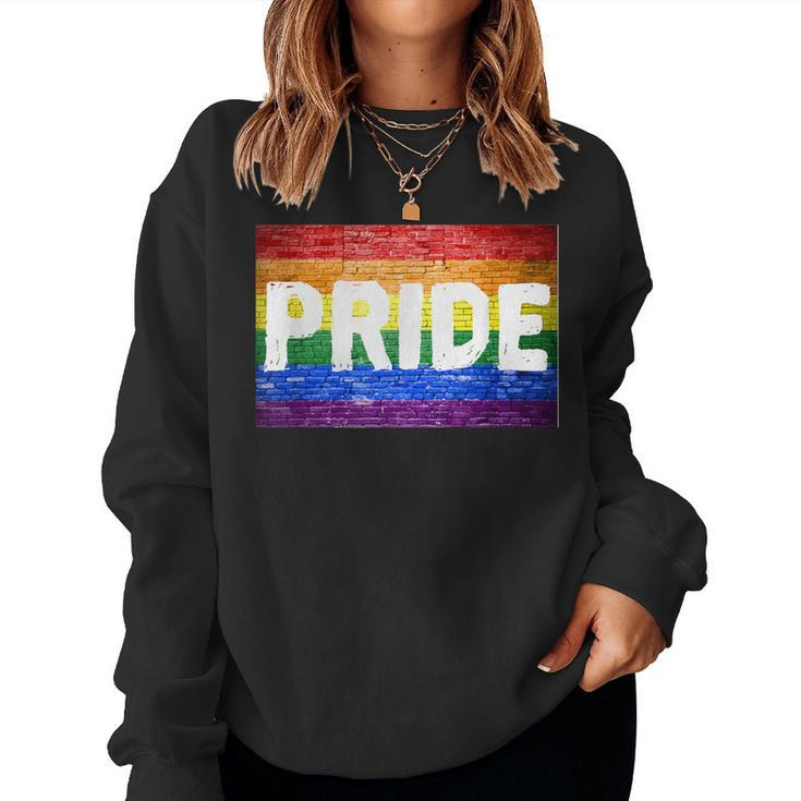 Gay Pride Proud Lgbt Rainbow Graffiti Sign Flag Women Sweatshirt