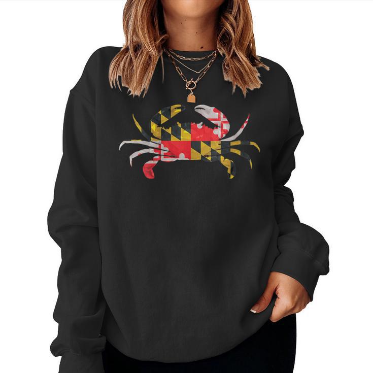 Geometric Maryland Crab State Pride Flag Women Sweatshirt