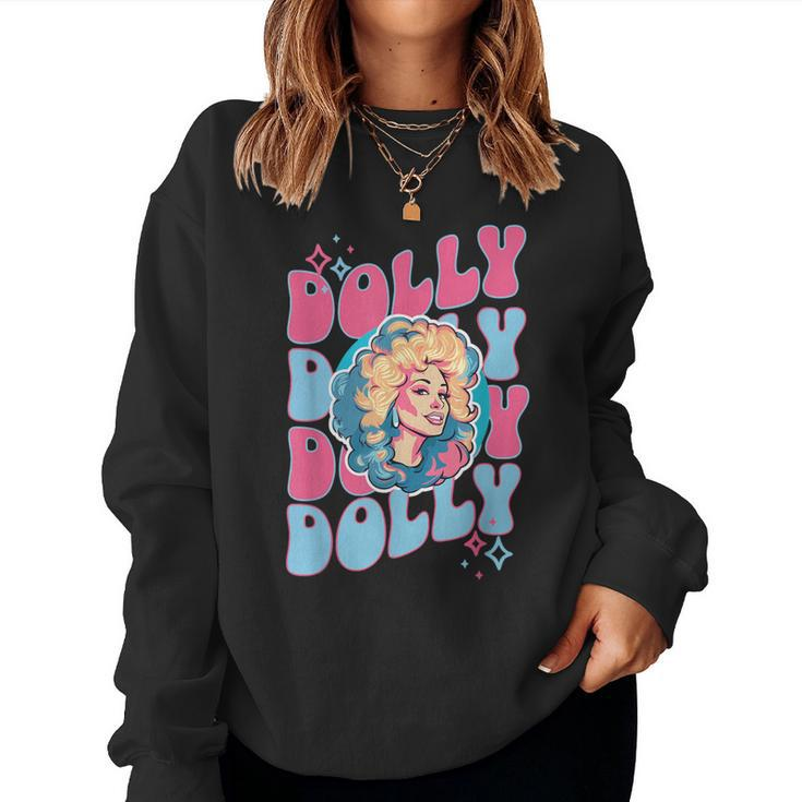 Girl Retro Personalized Dolly First Name Vintage Style Women Sweatshirt