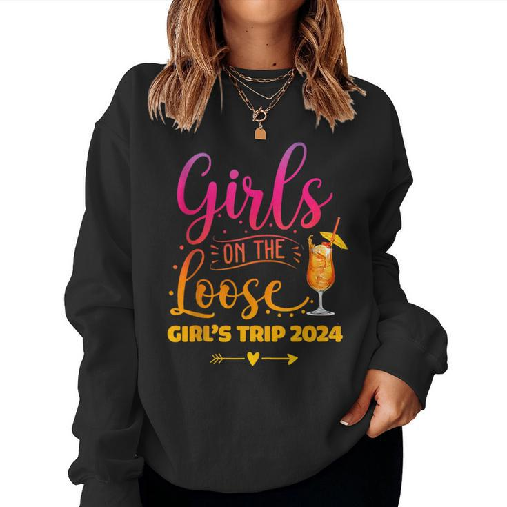 Girls On The Loose Tie Dye Girls Weekend Trip 2024 Women Sweatshirt