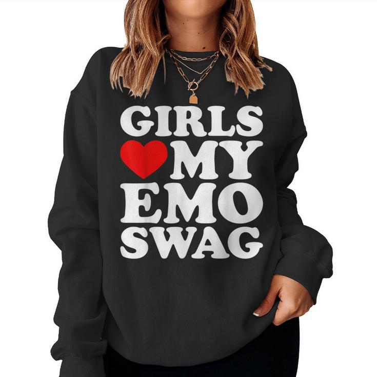 Girls Love My Emo Swag Lustiges Mädchenherz My Emo Punk Sweatshirt Frauen