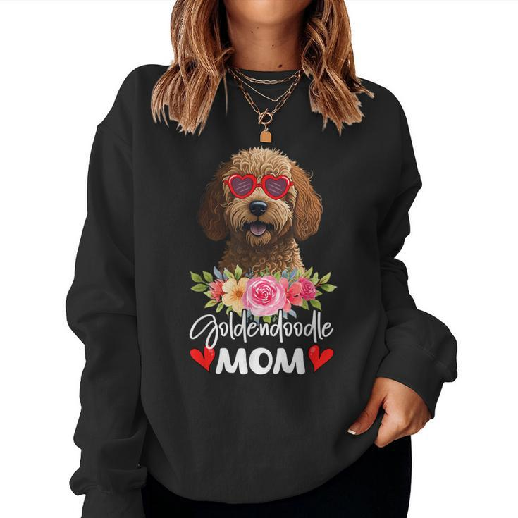 Goldendoodle Mom Mama Sunglasses Flower Dog Lover Owner Women Sweatshirt