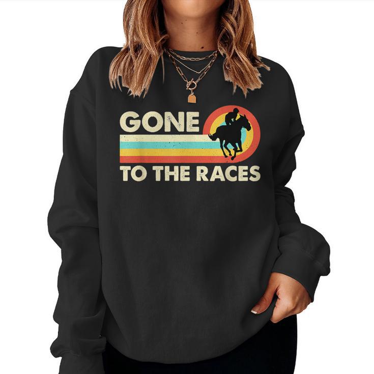 Gone To The Races Retro Loves American Quarter Horse Racing Women Sweatshirt