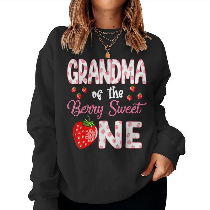 Grandma Of The Berry Sweet One Strawberry First Birthday Women Sweatshirt