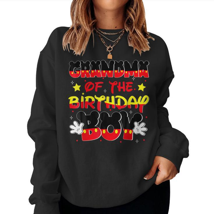 Grandma Of The Birthday Boy Mouse Family Matching Women Sweatshirt