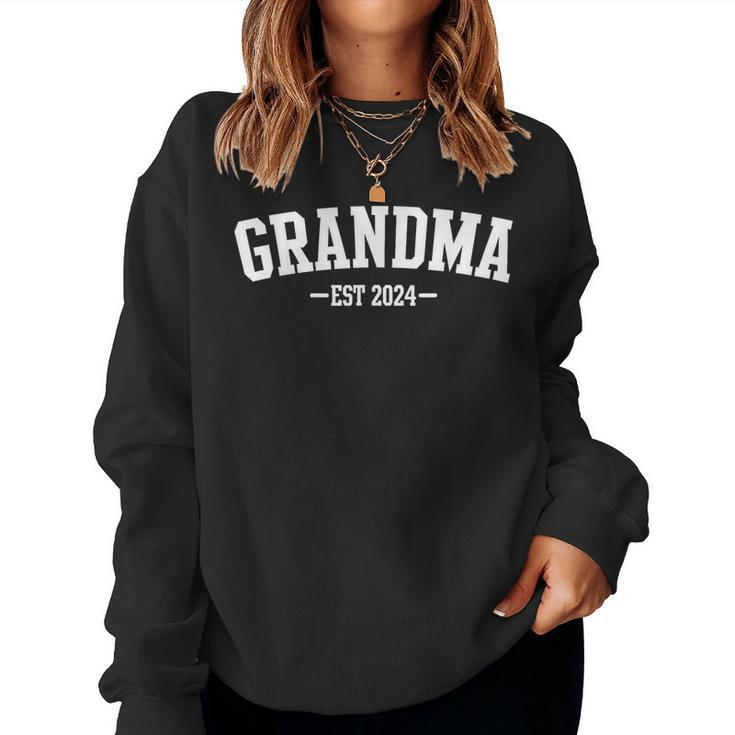 Grandma Est 2024 Promoted To Grandma 2024 For Grandmother Women Sweatshirt