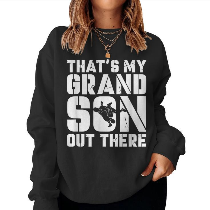My Grandson Out There Wrestling Grandma Grandpa Women Sweatshirt