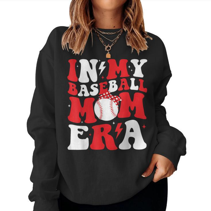 Groovy In My Baseball Mom Era Mother Game Day Women Sweatshirt