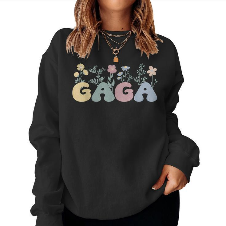 Groovy Gaga Grandmother Flowers Gaga Grandma Women Sweatshirt
