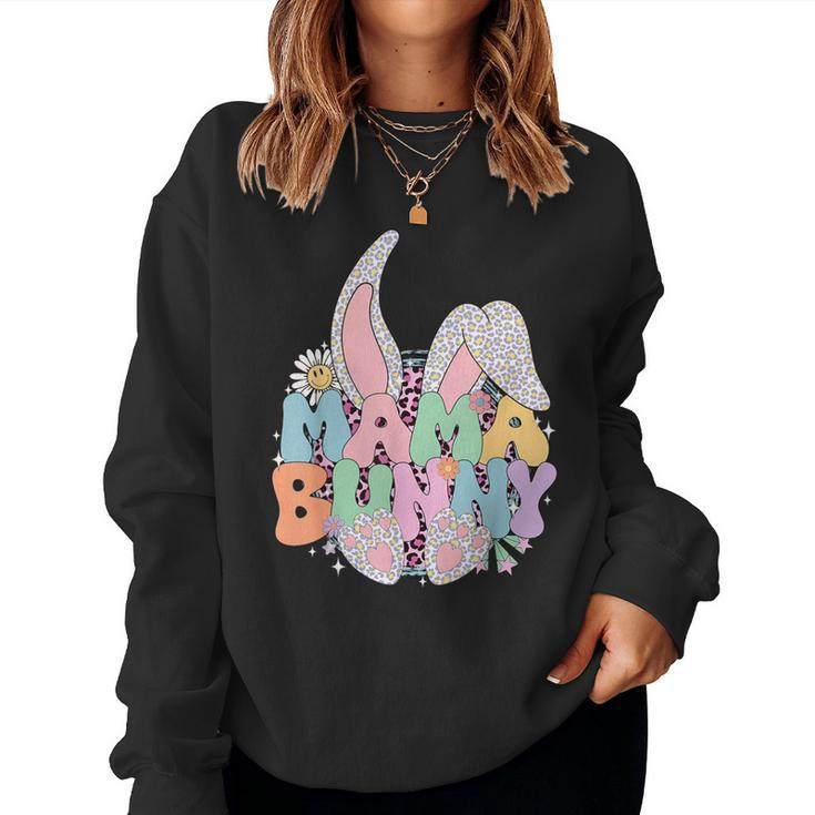 Groovy Mama Easter Day Rabbit Mom Hippie Trendy Women Sweatshirt