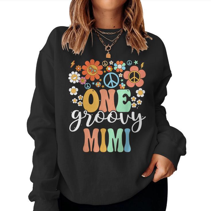 Groovy Mimi Retro Grandma Birthday Matching Family Party Women Sweatshirt