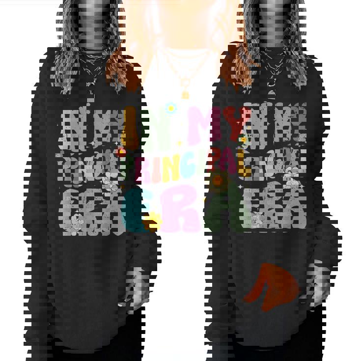 Groovy In My Principal Era Back To School Principal Women Sweatshirt