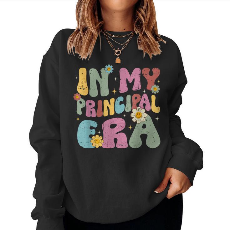 Groovy In My Principal Era Back To School Principal Women Sweatshirt