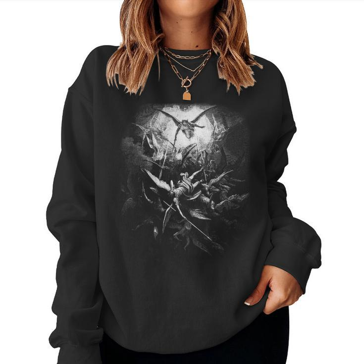 Gustave Dore Michael Casts Out All Of Fallen Angels 1866 Women Sweatshirt