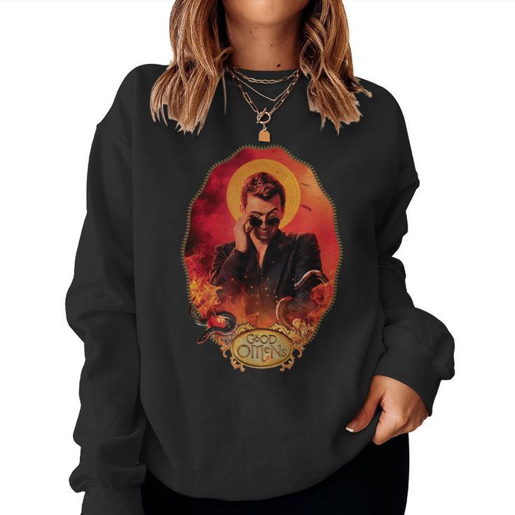 Gute Omens Crowley Portrait Sweatshirt Frauen