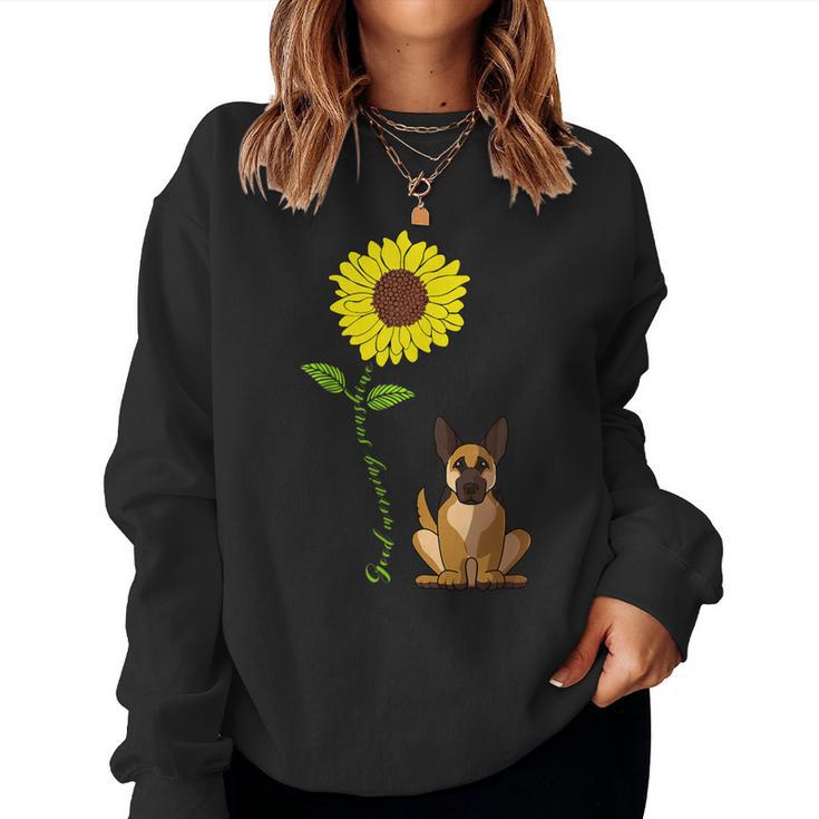 Guten Morgen Sonne Deutsch Schäferhund Mama Papa Sweatshirt Frauen