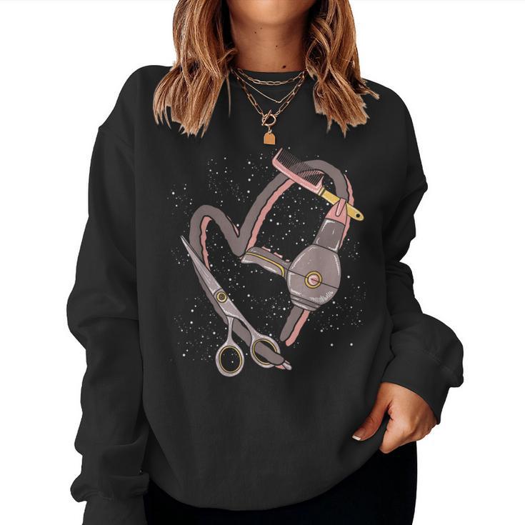 Hairdresser Heart Hairstylist Women Sweatshirt