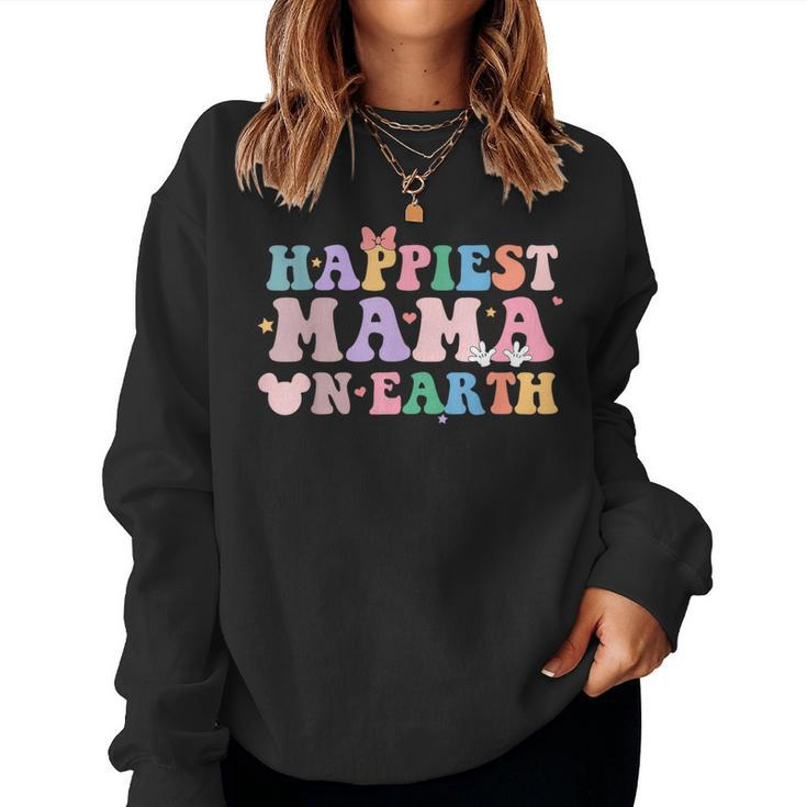 Happiest Mama On Earth Retro Groovy Mom Happy Mother's Day Women Sweatshirt
