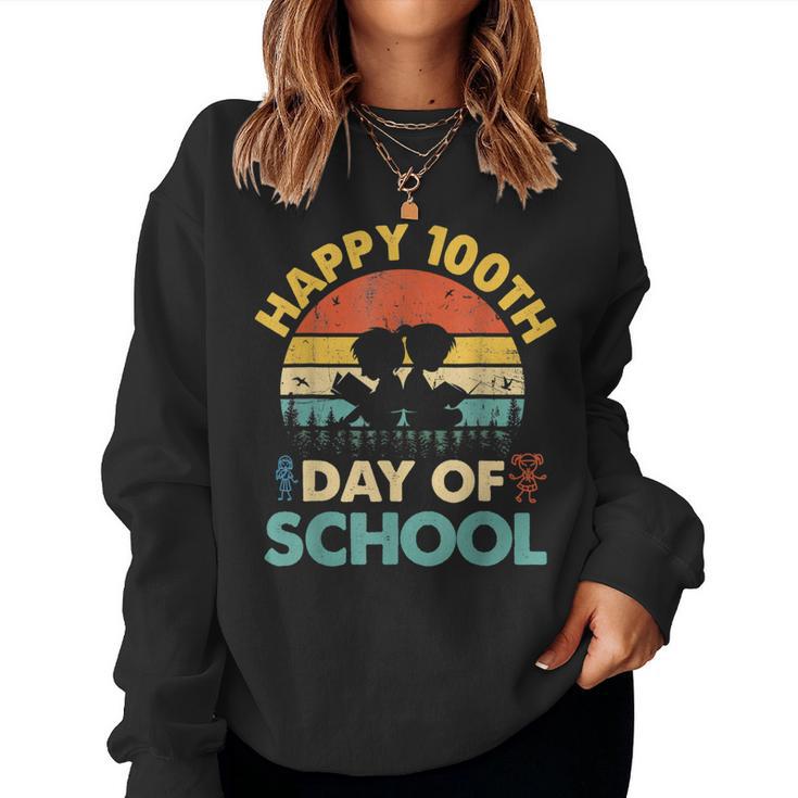 Happy 100Th Day Of School Teacher Reading Book Women Sweatshirt