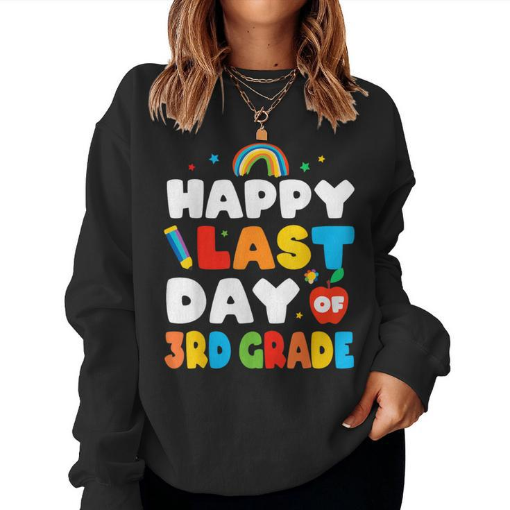 Happy Last Day Of 3Rd Grade Rainbow Teacher Student Women Sweatshirt