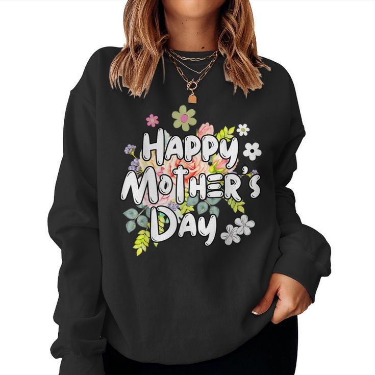 Happy Mother's Day Floral Mom Mommy Grandma 2024 Women Sweatshirt