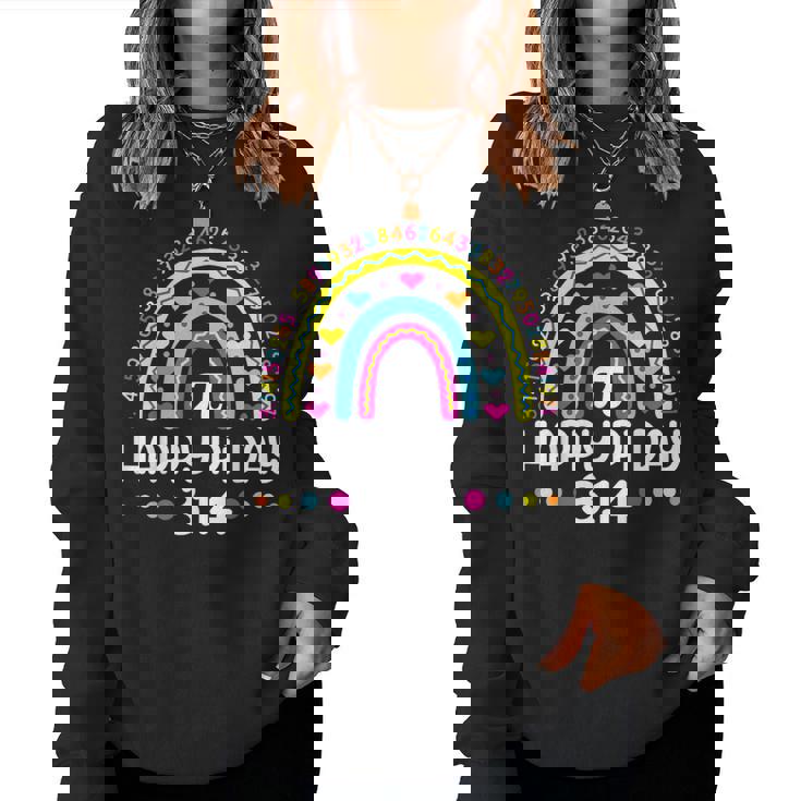 Happy Pi Day Rainbow 314 Pi Number Math Teacher Girls Women Sweatshirt