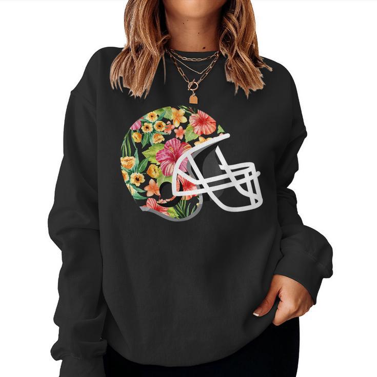 Hawaiian Flower T Football Helmet Women Sweatshirt