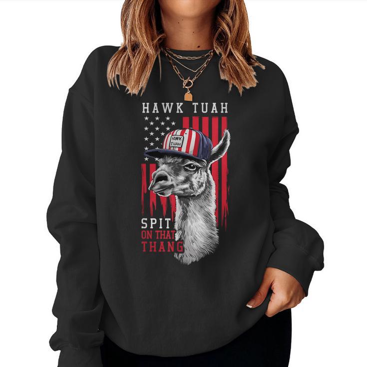 Hawk Tush Spit On That Thing Llama July 4Th Women Sweatshirt