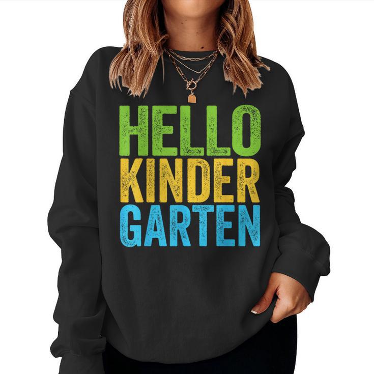 Hello Kindergarten Teacher Back To School Women Sweatshirt