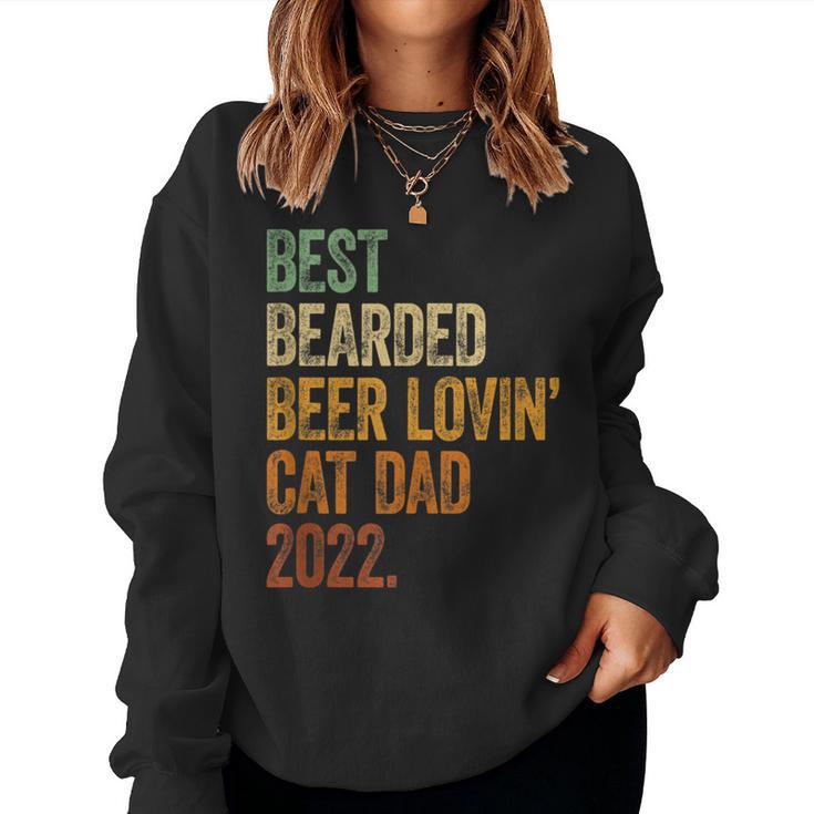 Herren Best Bearded Beer Lovin Cat Dad Bier Papa Hundeater Sweatshirt Frauen