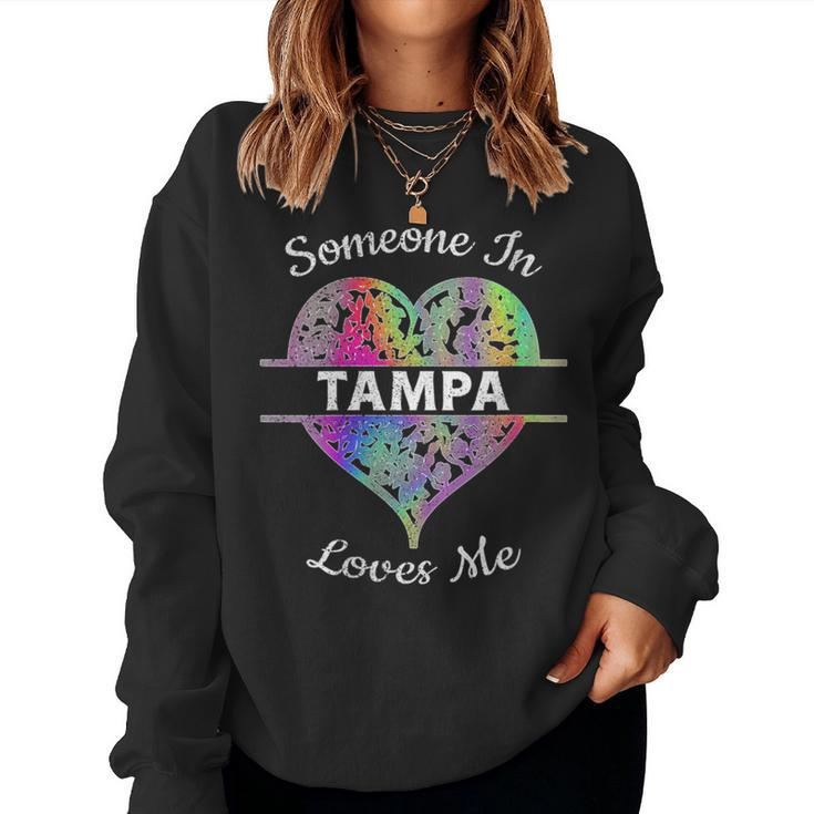 Hometown Rainbow Pride Heart Someone In Tampa Loves Me Women Sweatshirt