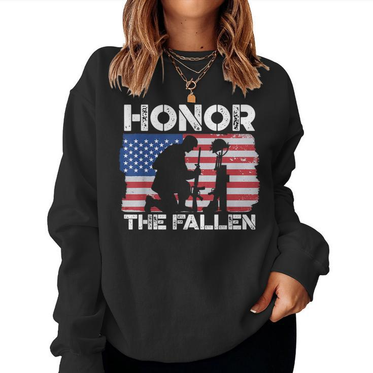 Honor The Fallen Military Army Soldier Memorial Day Women Sweatshirt
