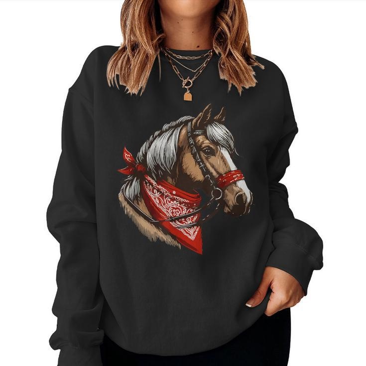 Horse Bandana For Horseback Riding Horse Lover Women Sweatshirt