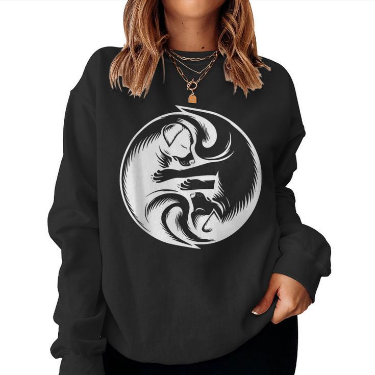 Hunde Balance Yin Yang Hundeliebhaber Geburtstag Mama Papa Sweatshirt Frauen