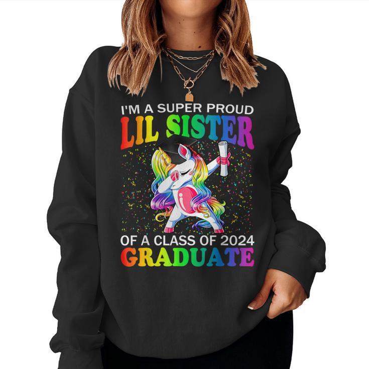 I'm A Super Proud Lil Sister Of A Class Of 2024 Graduate Women Sweatshirt