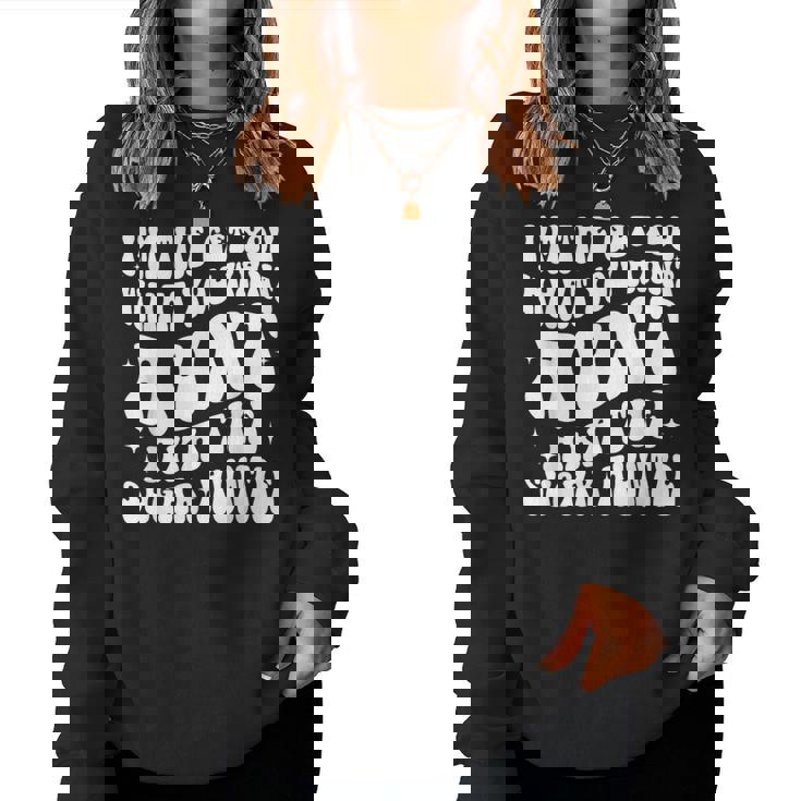 Womens Aunt Sweatshirt Auntie Letter Print Long Sleeve Pullover Top