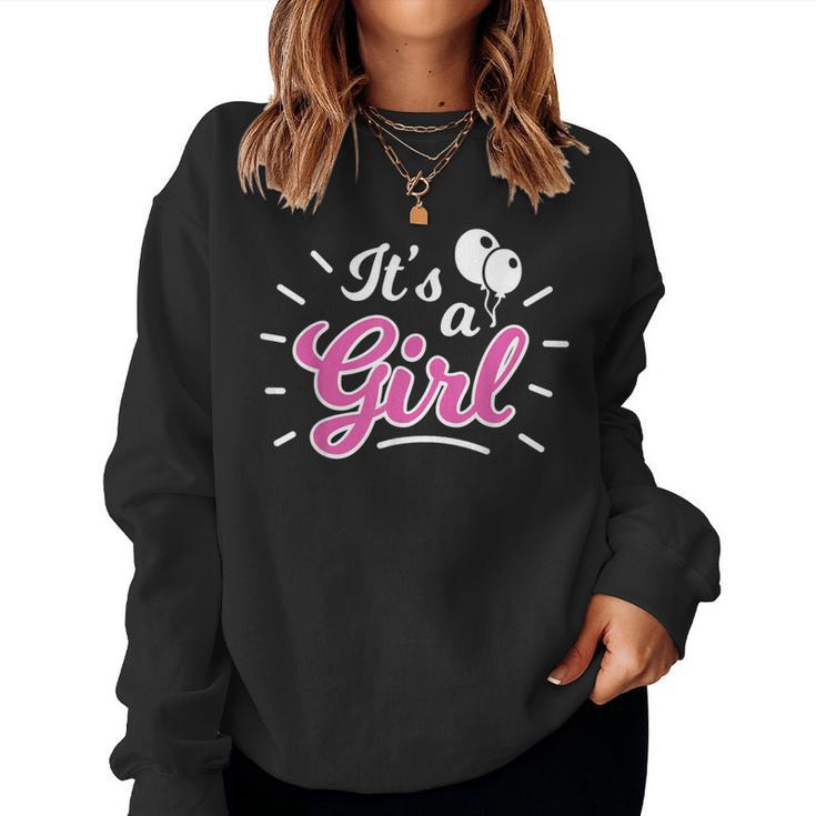 It's A Girl Gender Reveal Party Pink Or Blue Women Sweatshirt