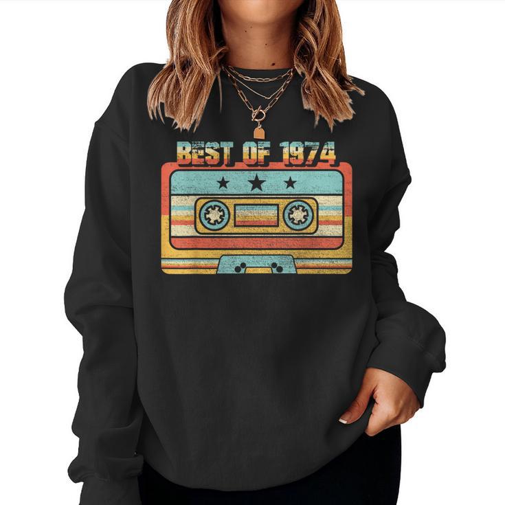 Jahrgang 1974 Kassette 50 Geburtstag Papa Mama Retro 50 Sweatshirt Frauen