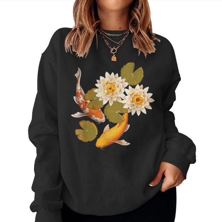 Japanese Koi Fish Japan Butterfly Carp Nishikigoi Fish Pond Women Sweatshirt