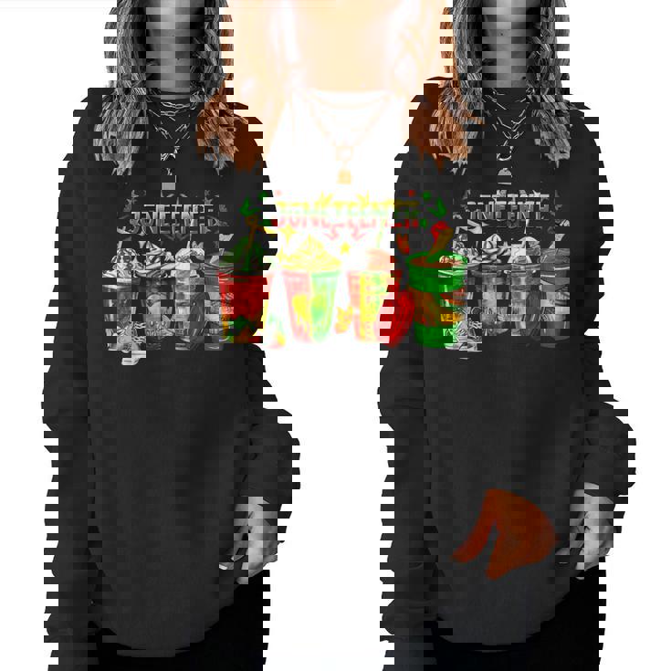 Junenth Coffee Black History Freedom 1865 African America Women Sweatshirt