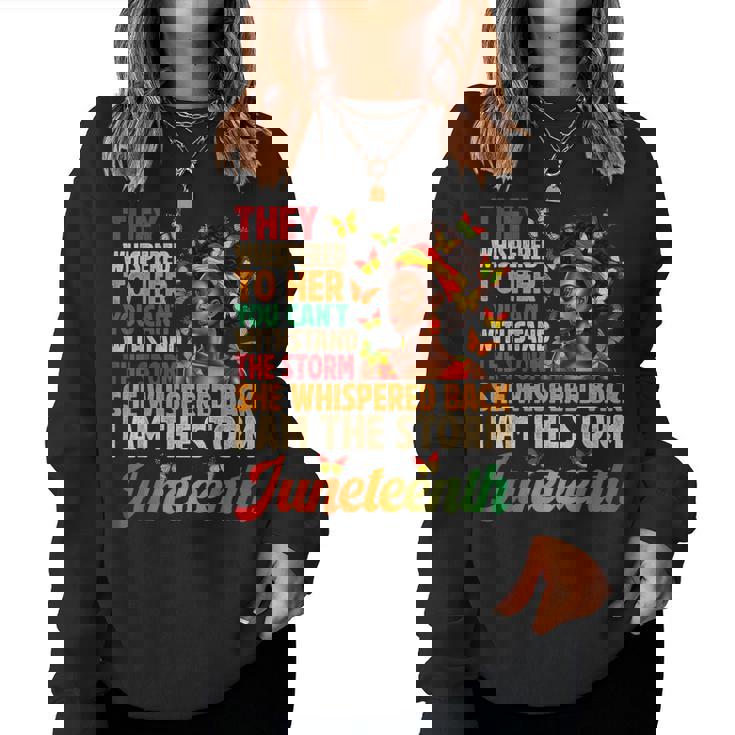 Junenth I Am The Storm Black Freedom 1865 Women Sweatshirt