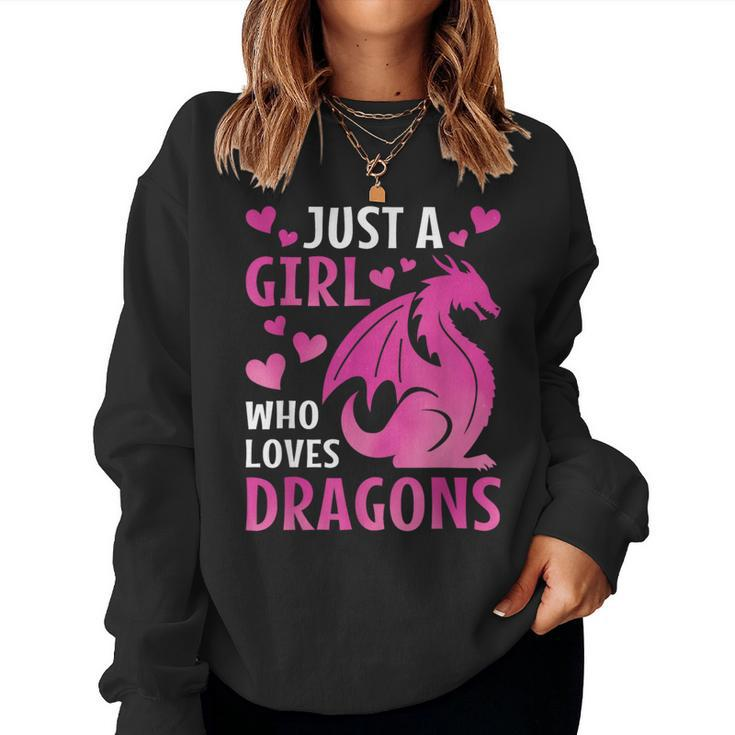 Just A Girl Who Loves Dragons Girls Toddlers Women Sweatshirt