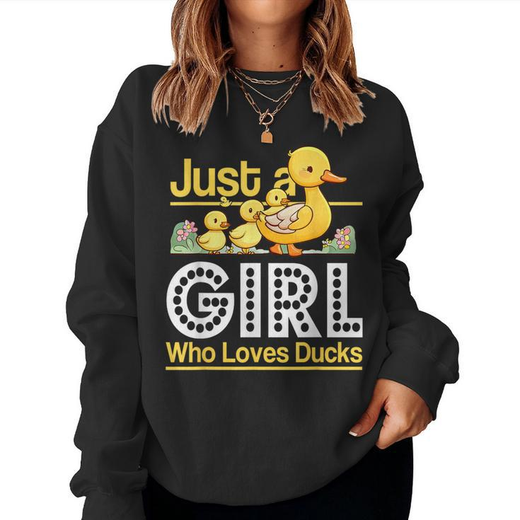 Just A Girl Who Loves Ducks Cute Duck Family Women Sweatshirt