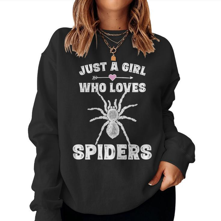Just A Girl Who Loves Spiders Spider Girls Women Sweatshirt
