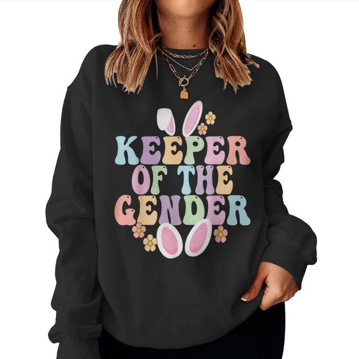Keeper Of The Gender Boy Or Girl Easter Bunny Gender Reveal Women Sweatshirt