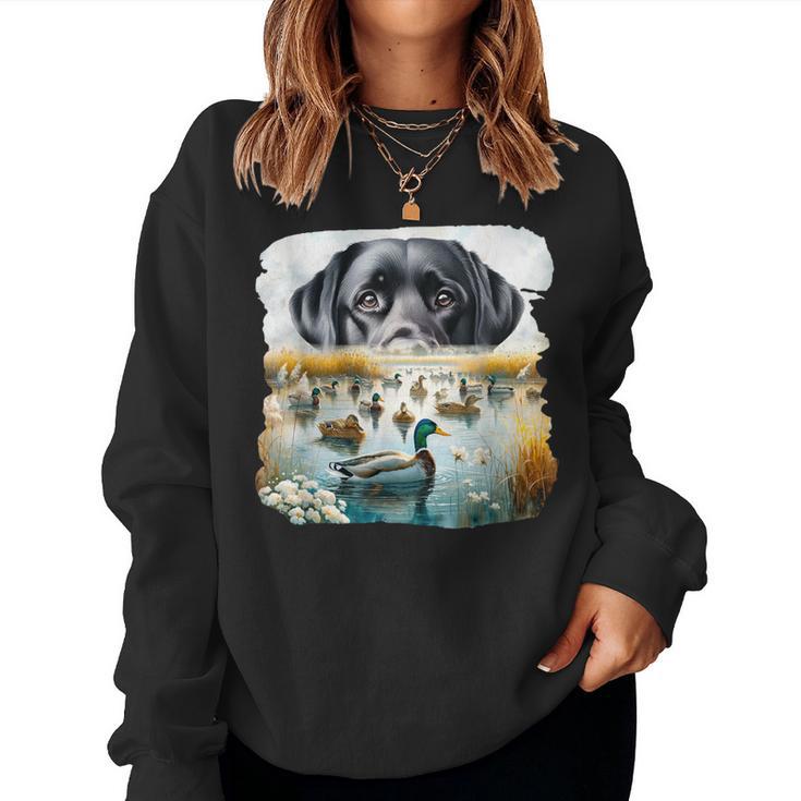 Labrador Retriever Dog Dogs Us Flag Duck Hunter Women Sweatshirt