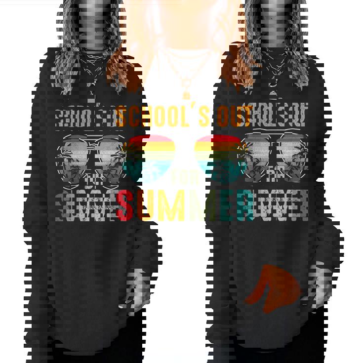 Last Day Of School Retro Schools Out For Summer Teacher Boys Women Sweatshirt
