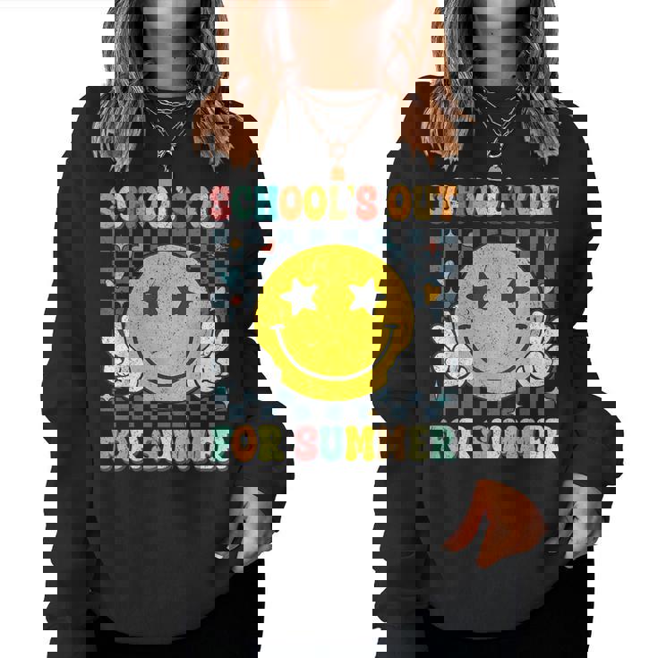 Last Day Of School Retro Schools Out For Summer Teacher Women Sweatshirt