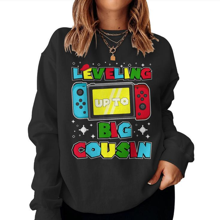Leveling Up To Big Cousin 2024 Gaming Boys Girls Toddler Women Sweatshirt