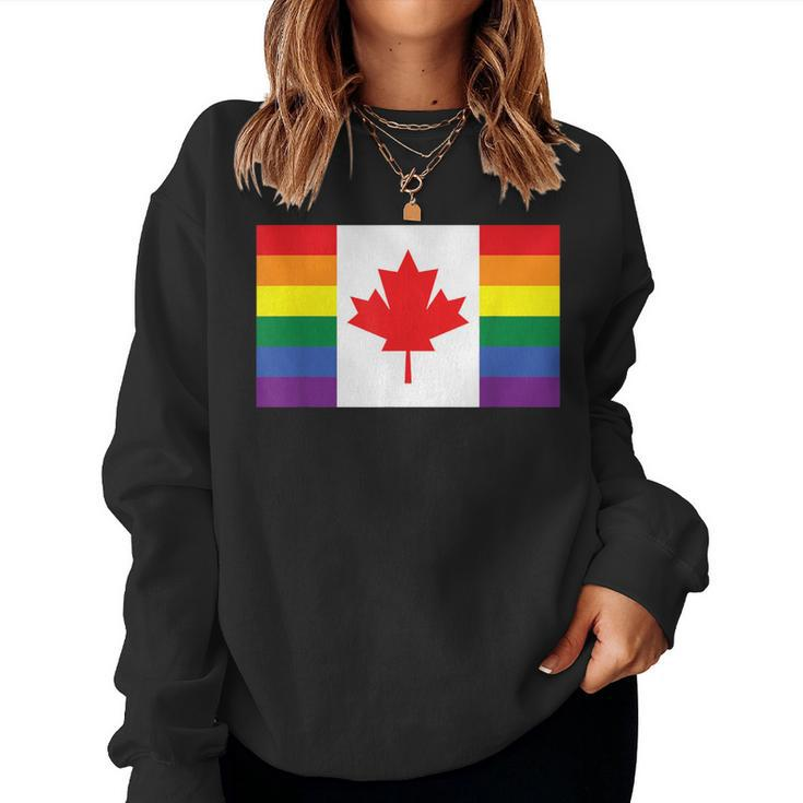 Lgbt Gay Pride Rainbow Canadian Flag Women Sweatshirt